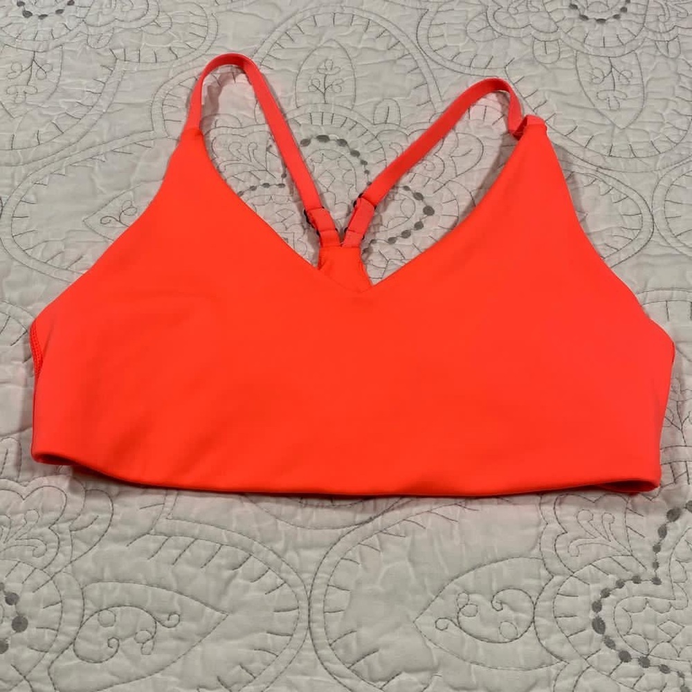 59 Neon Orange Yoga Gym Workout Sport Top